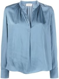 ZadigampVoltaire Tink band-collar satin-finish Blouse - at Farfetch